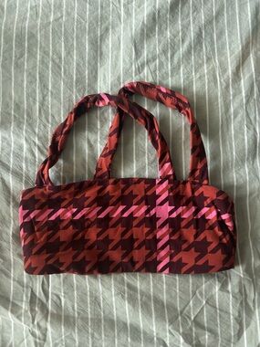 aerie Red and Pink Houndstooth Bandeau Bra